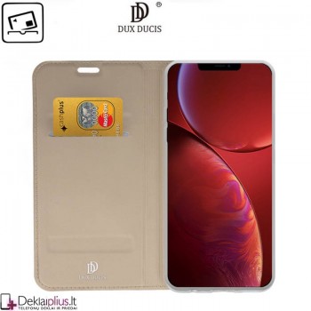 Dux Ducis dirbtinės odos viršelis - auksinės spalvos (telefonui Apple Iphone 13 Mini)